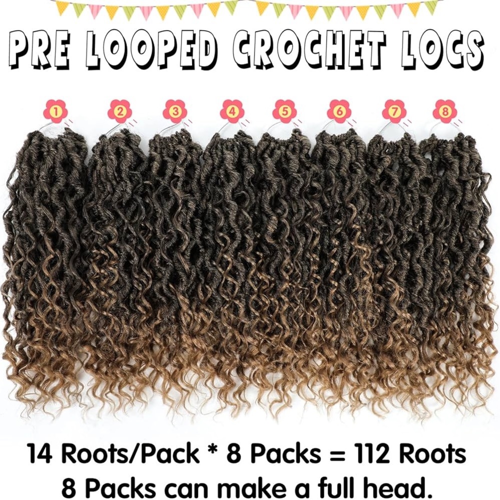Pre-Looped Crochet Locs - Brown fast shipping soon as you buy !!!